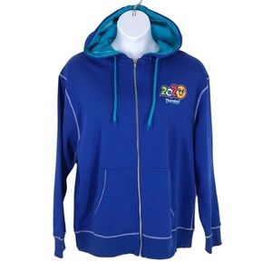 Disneyland 2020 Full Zip Adult Hoodie Blue  Size XL
